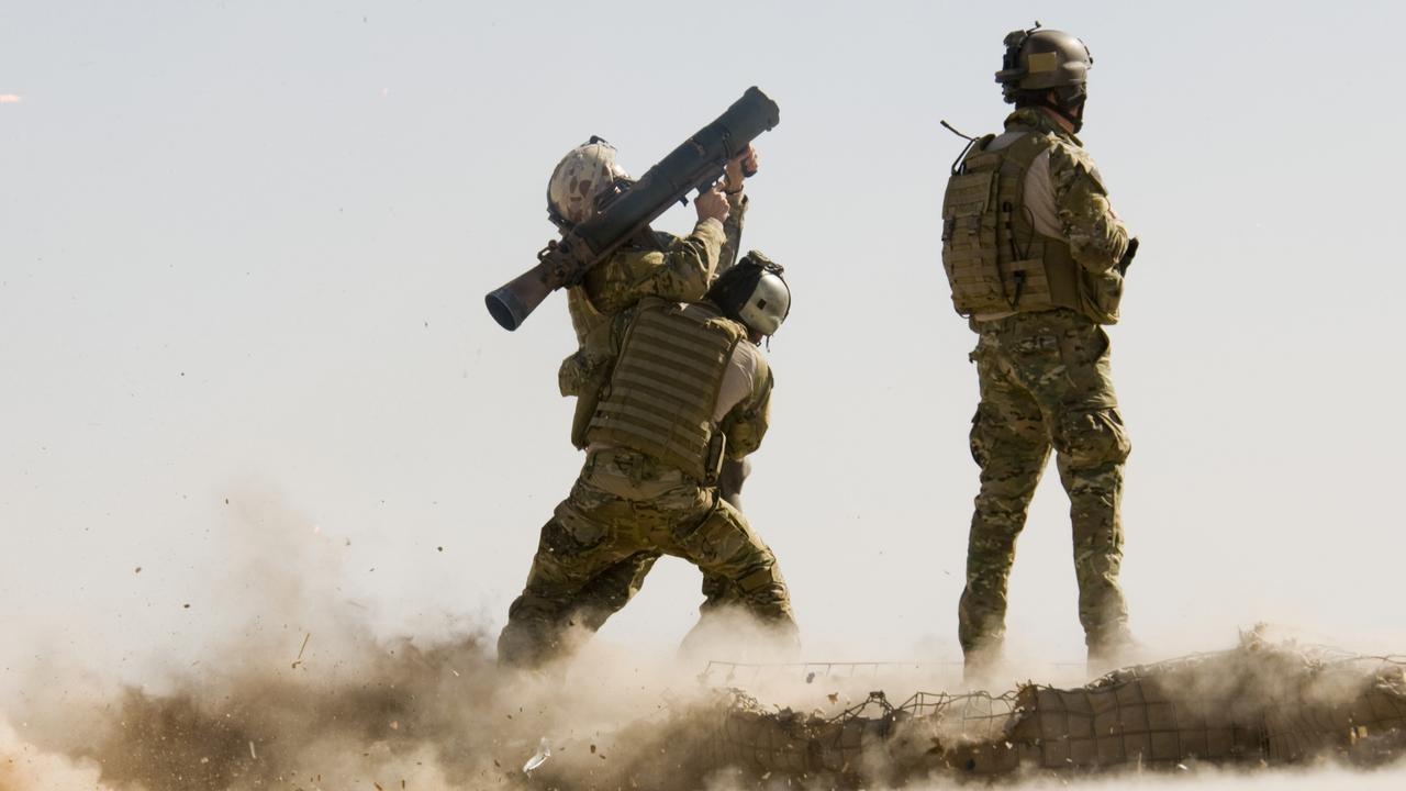 Australian Army soldiers from Special Operations Task Group hone their skills on the 84mm recoilless rifle while on operations in southern Afghanistan in 2011. Picture: Department of Defence