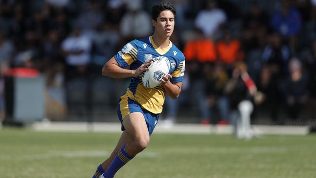 Parramatta Eels' Blaize Talagi at a trial ahead of the SG Ball Cup. Photo: Bryden Sharp