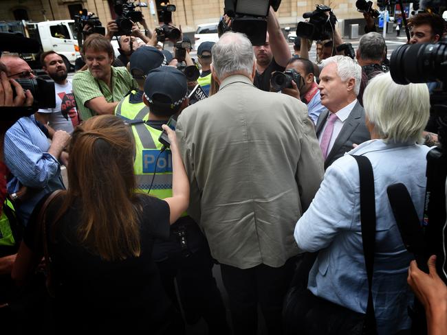 George Pell arrives at the Melbourne County Court.Suppression order expected to be lifted today as OPP expected to drop remaining charges ahead of doomed to fail second trial. George Pell, Australia's highest-ranking Catholic who is currently due to stand trial charged with historical sexual offences. Picture: Tony Gough