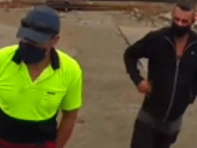 Police have released an image of two men they want to speak to regarding the theft of copper from a Port Melbourne scrap metal yard. Picture: Supplied.