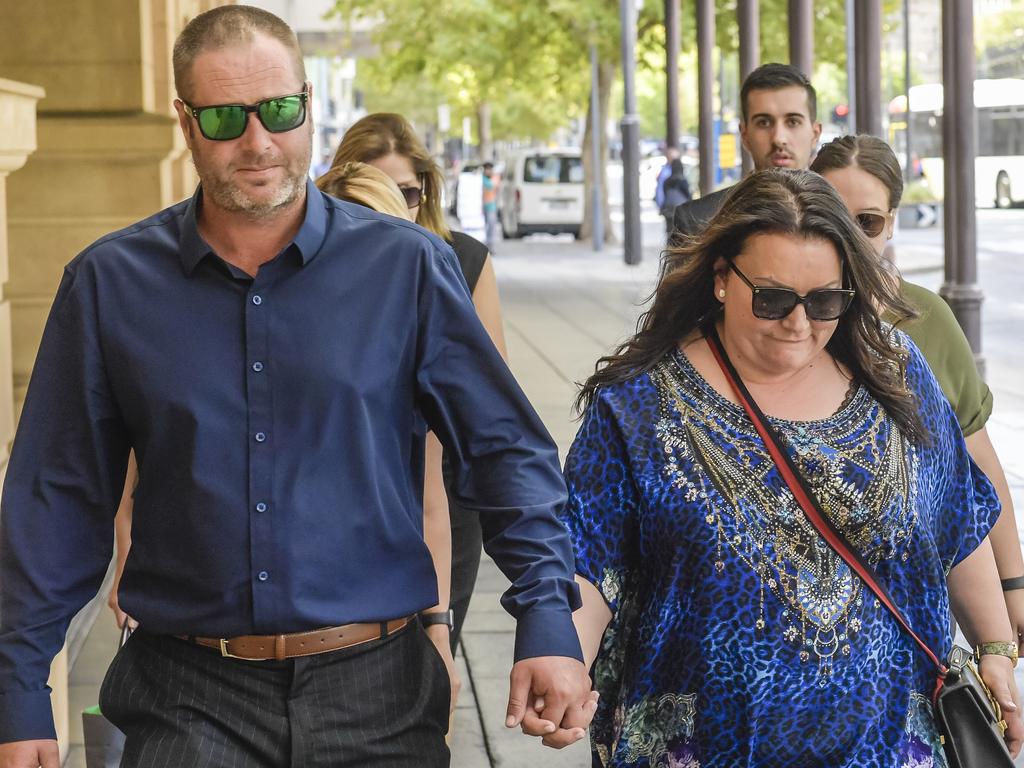 Lukasz Klosowski mother Magda Pearce did not comment as she left the Adelaide Supreme Court. Picture: NCA NewsWire/Roy VanDerVegt