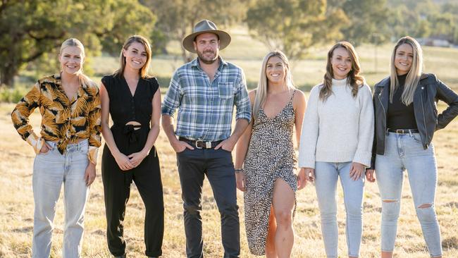 Farmer Andrew and the ladies looking to become his wife at the ute muster.