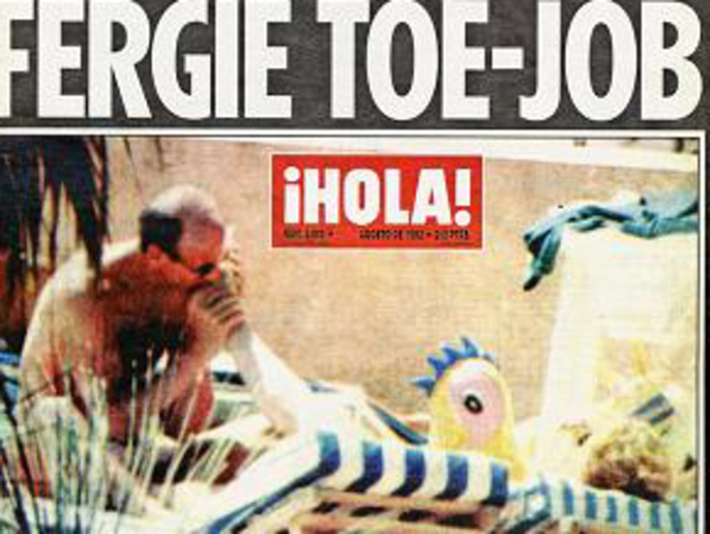 The front page of The Sun newspaper showing Sarah Ferguson allegedly having her toes sucked by John Bryan. It came five months after her separation from Prince Andrew.