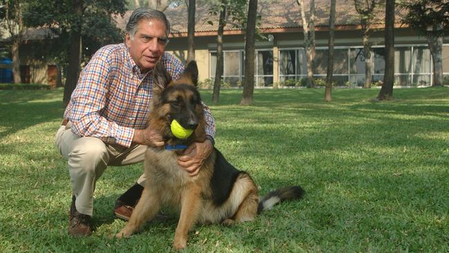 Ratan Tata was known for his love of animals and in his will he specified provision for ‘unlimited care’ for his German shepherd. Picture: Supplied