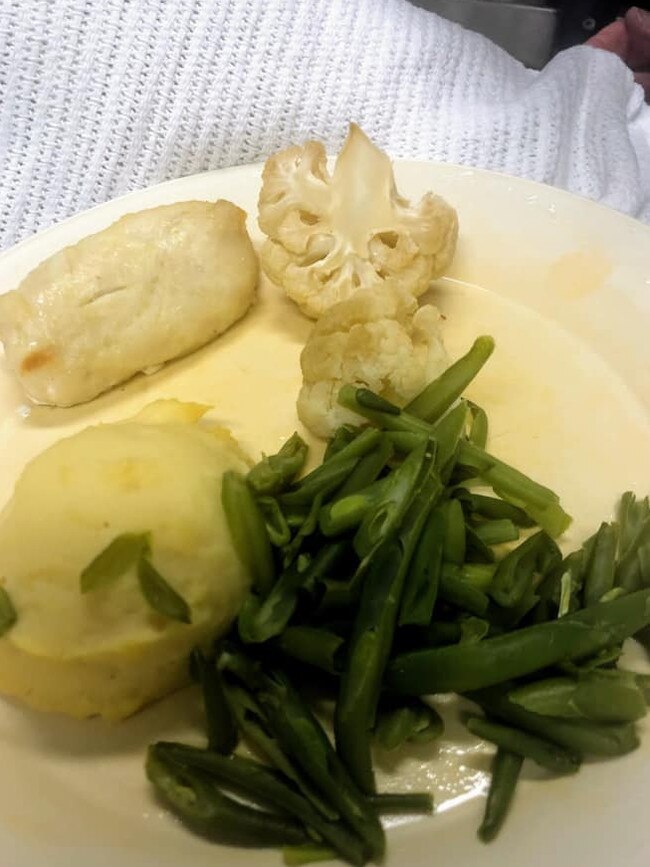 Chicken or fish? A meal served at Royal Adelaide Hospital. Picture: Facebook