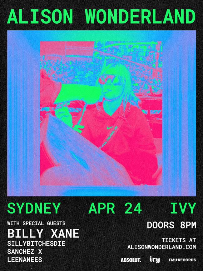 Alison Wonderland’s Sydney show at The Ivy will be her first since before the pandemic. Photo: Instagram.