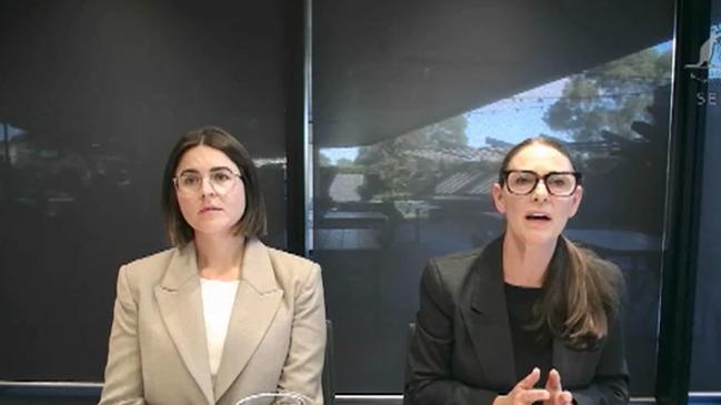 Bunnings executives Laura Gaspert and Belinda Rakers were grilled by senators on Monday. Picture: Supplied.