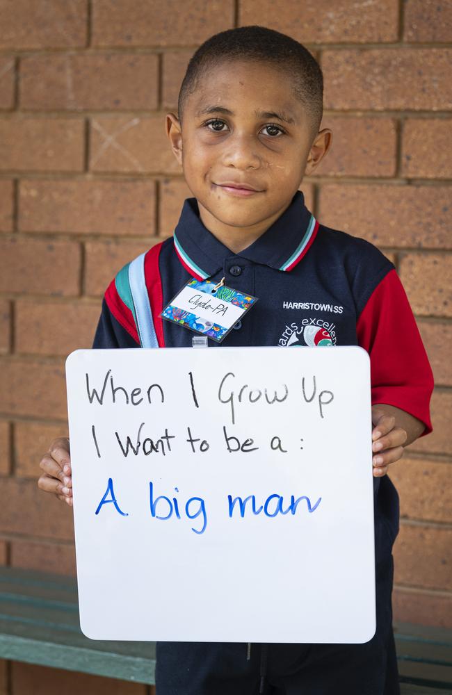 Harristown State School prep student Clyde on the first day of school, Tuesday, January 28, 2025. Picture: Kevin Farmer