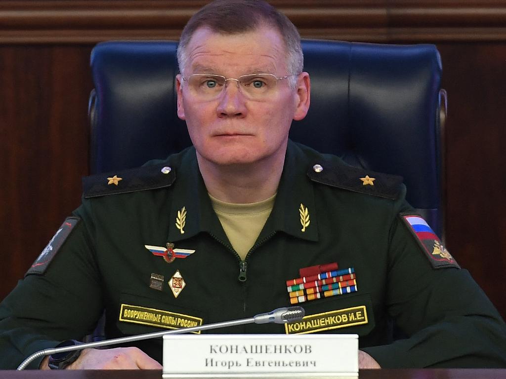 Russian Defence Ministry spokesman Igor Konashenkov. Picture: Natalia Kolesnikova / AFP