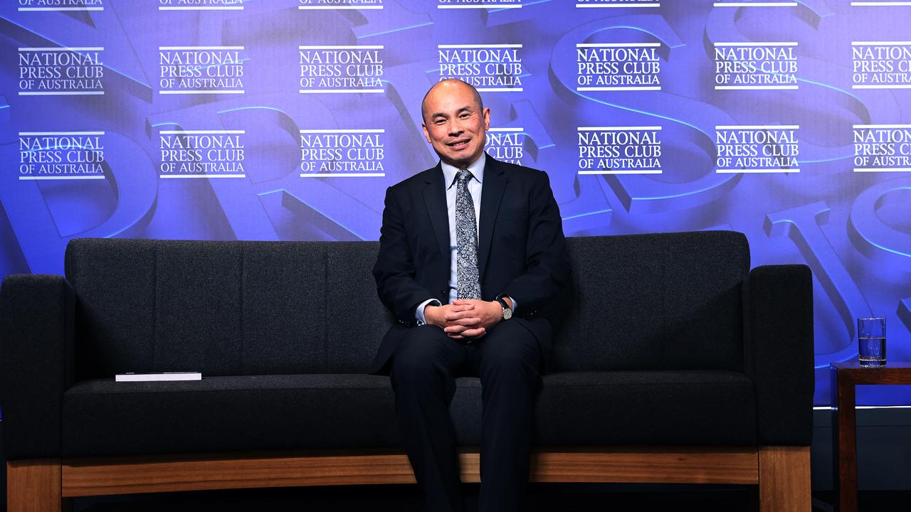 Chinese embassy spokesman Wang Xining at the National Press Club. Picture: Gary Ramage/NCA NewsWire