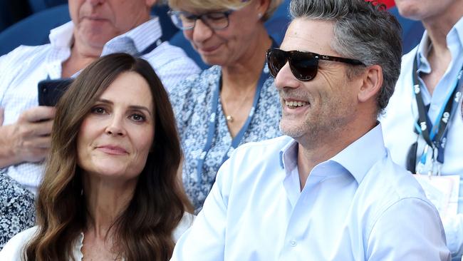 Eric Bana and his wife at the 2020 Australian Open. Picture: Michael Klein