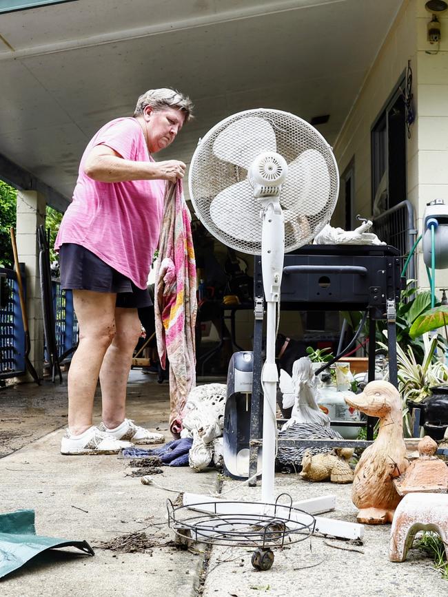 Flood water from the Barron River inundated the home of Vicky Mills on Lake Placid Road on Sunday night. Severe flooding has affected homes in low lying areas across Cairns in Far North Queensland. Picture: Brendan Radke