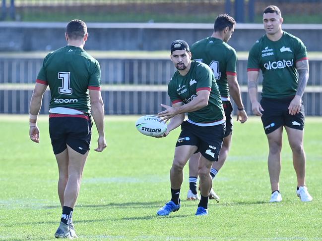 Cody Walker training with the South Sydney Rabbitohs on Wednesday.