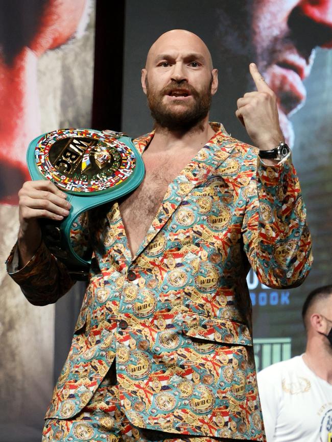 He was looking lean at pre-fight promotional events. (Photo by Ethan Miller/Getty Images)