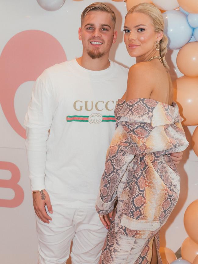 Chloe Szep and her partner Mitchell Orval in 2019.