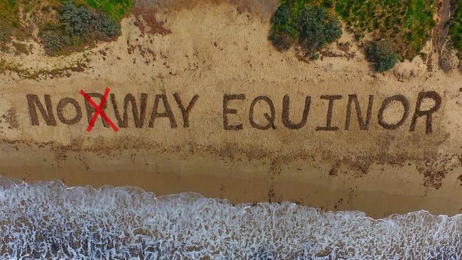 Opponents of Equinor’s plans have made their feelings known at Victor Harbor.