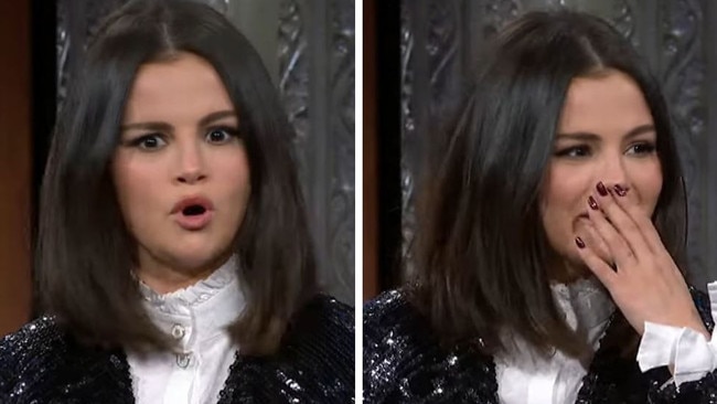 Selena Gomez floored by interviewer's question.