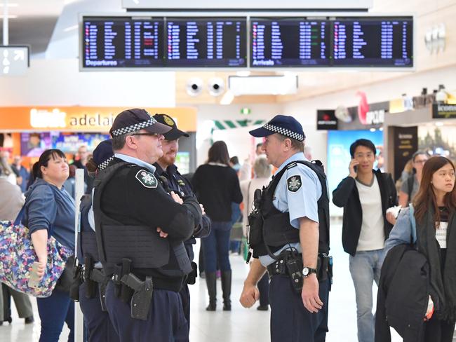 Security has been increased at airports around the country following last night’s terror raids. Picture: Keryn Stevens/AAP