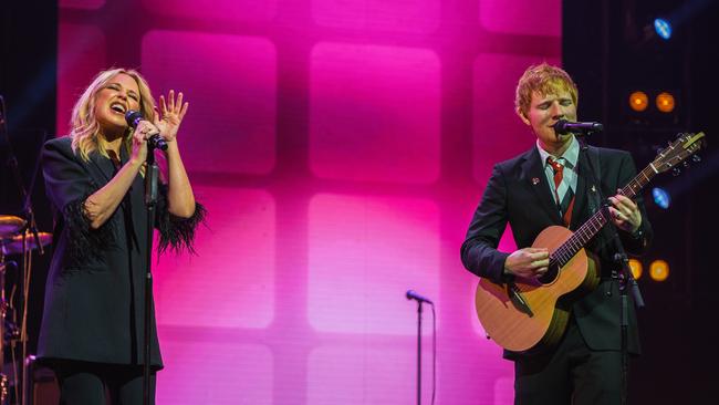 Sheeran enlisted Kylie Minogue and Jimmy Barnes to sing on the new album version of Visiting Hours. Picture Mushroom Creative House.