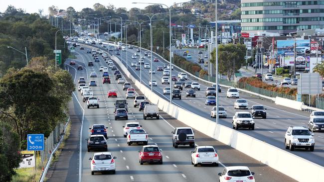 Traffic on the Pacific Motorway, which takes out the three top spots on the RACQ’s list