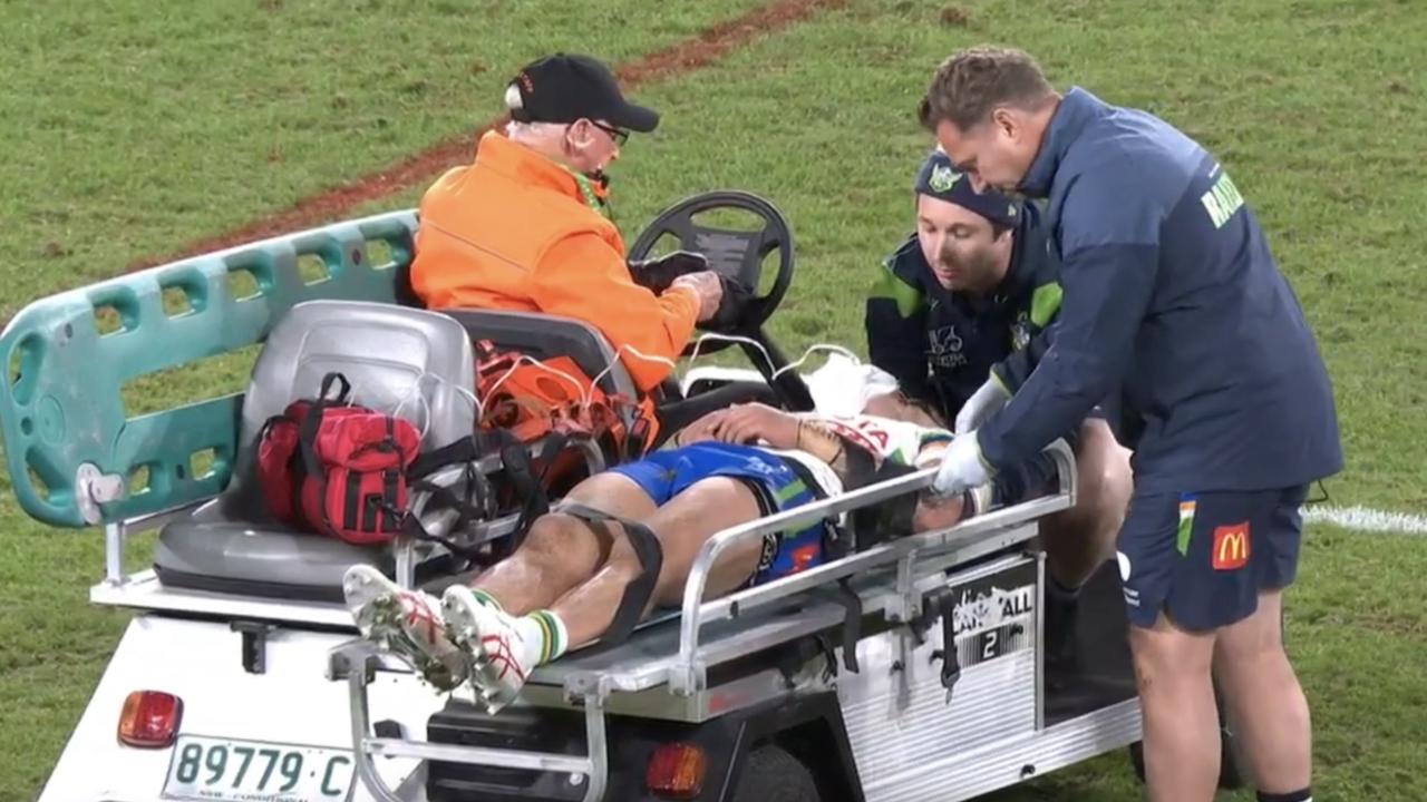 Corey Harawira-Naera appeared to suffer a seizure, after collapsing in Rabbitohs-Raiders clash.