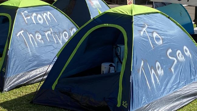 Sydney University students have setup a tent camp in support of Palestine.