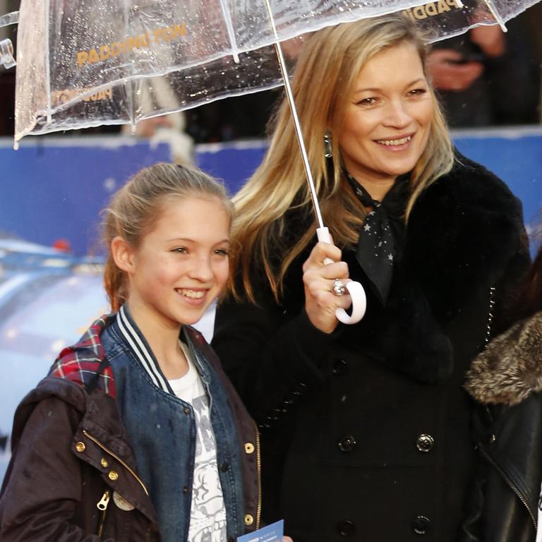 Model Kate Moss and her daughter Lila Grace. Picture: Getty