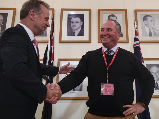 Back in the House ... Barnaby Joyce was forced into a by-election after being found to hold New Zealand citizenship. AAP/Lukas Coch