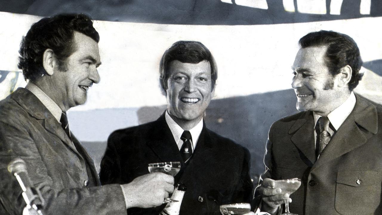 Bob Hawke, Allen Aylett and Ron Barassi at a Grand Final breakfast