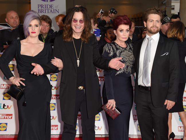 Kelly Osbourne, Ozzy Osbourne, Sharon Osbourne and Jack Osbourne at an event in London in 2015. Picture: Karwai Tang/WireImage