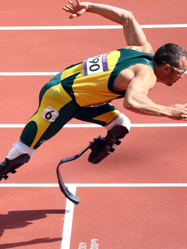 Oscar Pistorius's competes at the London 2012 Olympic Games. Photo by Paul Gilham/Getty Images.