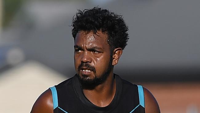 ADELAIDE, AUSTRALIA - FEBRUARY 17: Junior Rioli of Port Adelaide during the Port Adelaide Power AFL Intra Club at Alberton Oval on February 17, 2023 in Adelaide, Australia. (Photo by Mark Brake/Getty Images)