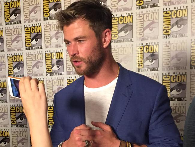 Chris Hemsworth talks up the new Thor movie. Picture: James Law/news.com.au