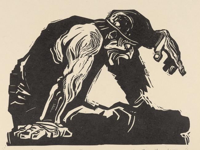 Noel Counihan, The cough...stone dust 1947, from the series The miners, linocut; edition 34/50, Art Gallery of Ballarat, Purchased 1974, Image courtesy of the National Gallery of Victoria, Melbourne