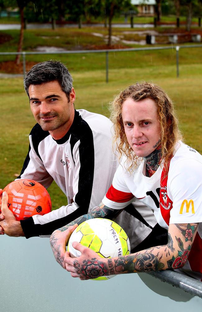 2014 – Ben Muzyka (Caboolture, right). Picture: Peter Cronin