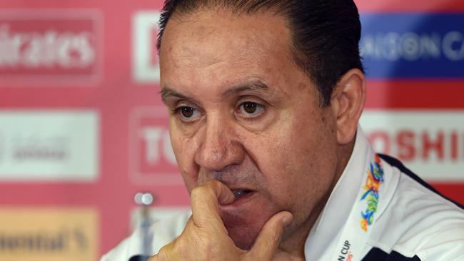 Kuwait's football coach Nabil Maaloul listens to questions before his team's final training session ahead of the Asian Cup in Melbourne on January 8, 2015. Australia and Kuwait play the opening match of the AFC Asian Cup on January 9. AFP PHOTO/William WEST --IMAGE RESTRICTED TO EDITORIAL USE - STRICTLY NO COMMERCIAL USE--