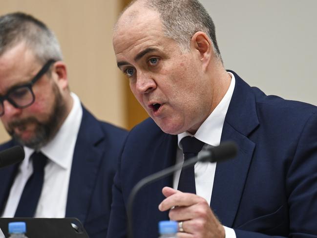 CANBERRA, AUSTRALIA, Newswire Photos. MAY 24, 2023: ABC Managing Director David Anderson during the Environment and Communications Senate Estimates at Parliament House in Canberra. Picture: NCA NewsWire / Martin Ollman