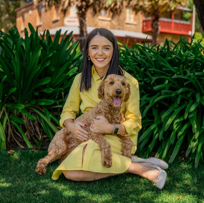 Olivia Savvas and her dog, Honey. Picture: Instagram @oliviasavvasnewland