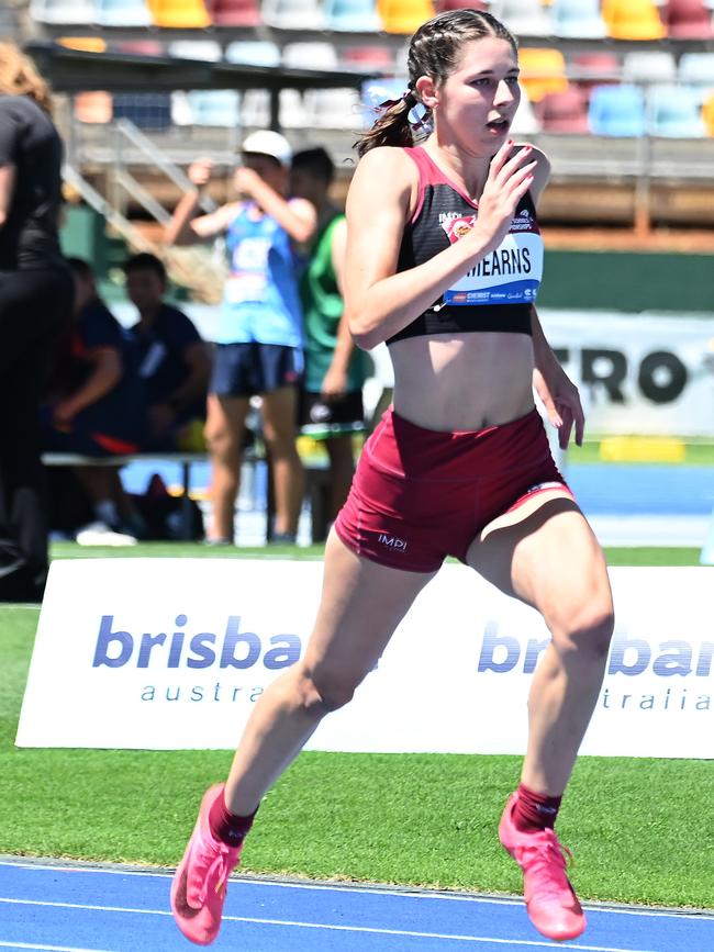 Amaya Mearns Australian All Schools track and field championships in Brisbane. Saturday December 7, 2024. Picture John Gass