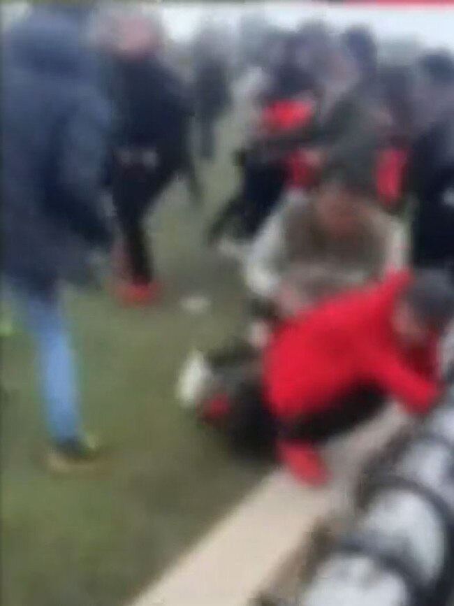 The violent incident left one person in hospital. Picture: 9 News