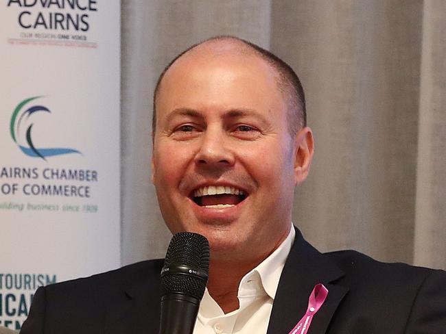 Federal treasurer Josh Frydenberg speaks to a large crowd of business owners at an economic briefing breakfast, jointly held by Advance Cairns, Tourism Tropical North Queensland and the Cairns Chamber of Commerce at Riley Hotel. Picture: Brendan Radke