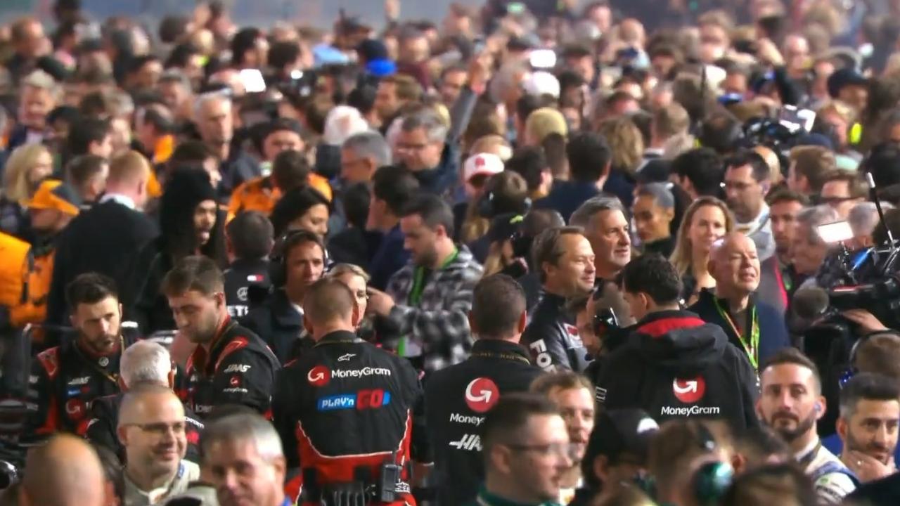 It was a sea of humanity on the grid. Photo: Fox Sports