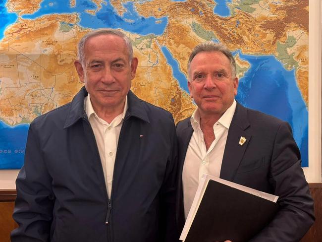 Israel Prime Minister Benjamin Netanyahu meets US President-elect Donald Trump's Mideast envoy Steve Witkoff at his office in Jerusalem.