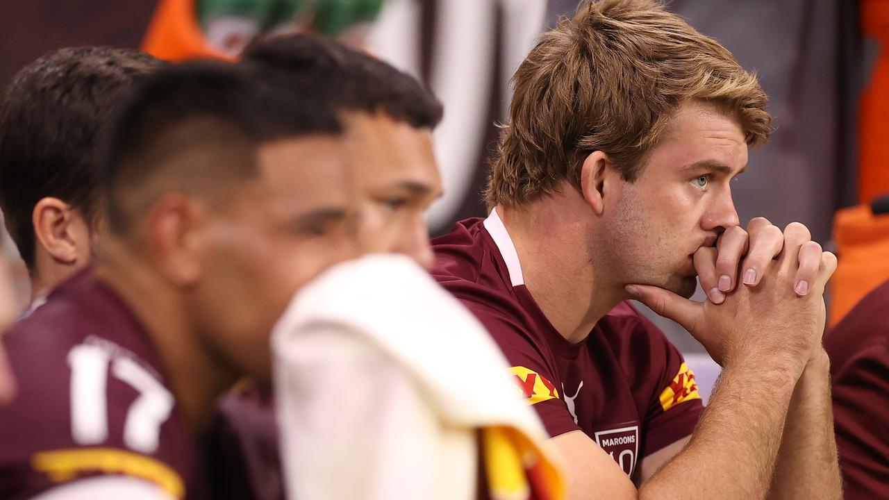 Christian Welch had to watch most of the Origin opener after being concussed. Picture: Mark Kolbe/Getty Images