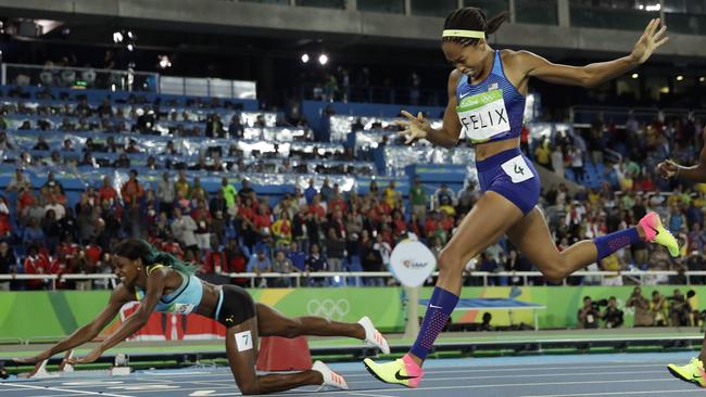 Falling ... Photo: AP Photo/Matt Slocum