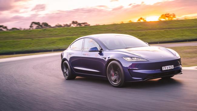 Tesla’s Model 3 Performance is quicker than many Ferraris. Picture: Thomas Wielecki