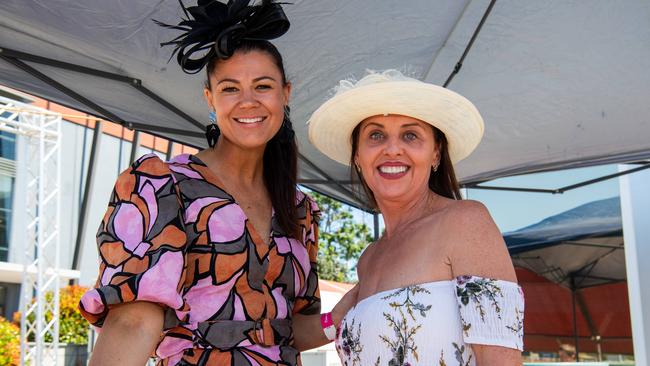 Beck Rourke and Joanne Ford at the 2024 Darwin Cup Carnival Ladies Day. Picture: Pema Tamang Pakhrin