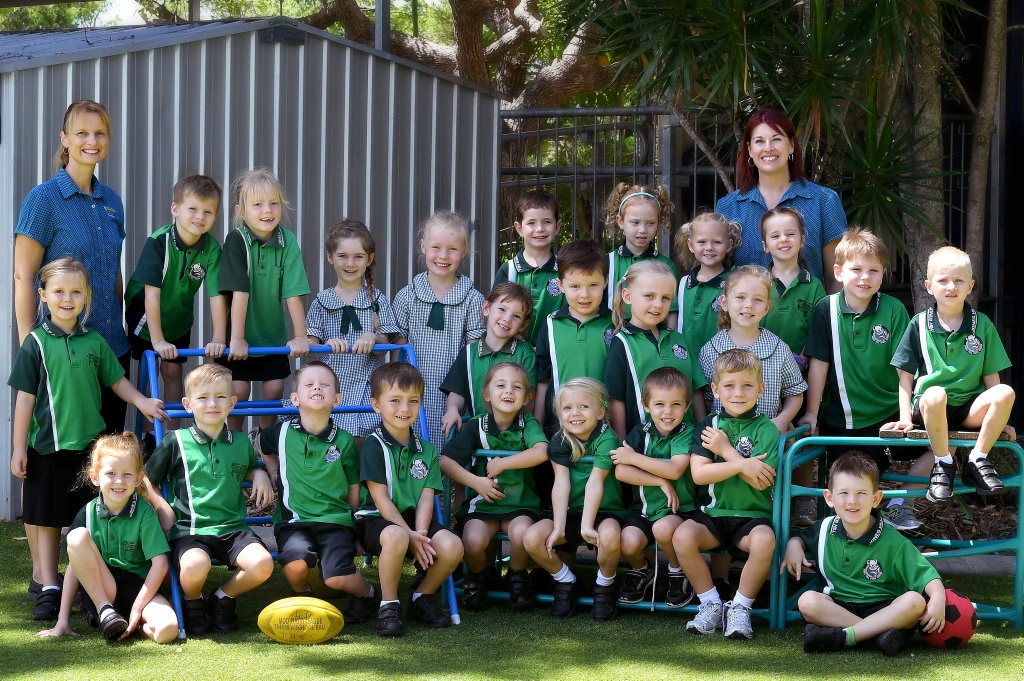JONES HILL PREPM: (Back from left) teacher Julie Mitchell, Max Humphrey, Mia Mason, Sadie Hoffman, Sophie Bulmer, Lincoln Kerr, Peyton Jones, Isabella Watt, Summer Ross, teacher aide Melody Spence, (middle) Chloe Plowman, Annabelle Heathcote, Maeson Dunn, Wynter Melville, Amelia Birt, Toby Sutton, Carson Parker, (front) Ciara Davis, Lewis Delisser, Dustin Lane, Nash Andrews, Ravyn-Lee Walker, Ivie- Rose Devlin, Hunter Shaw, Joseph Wheeler, Nixion Trees, (absent) Cooper Chapman. Picture: Renee Albrecht
