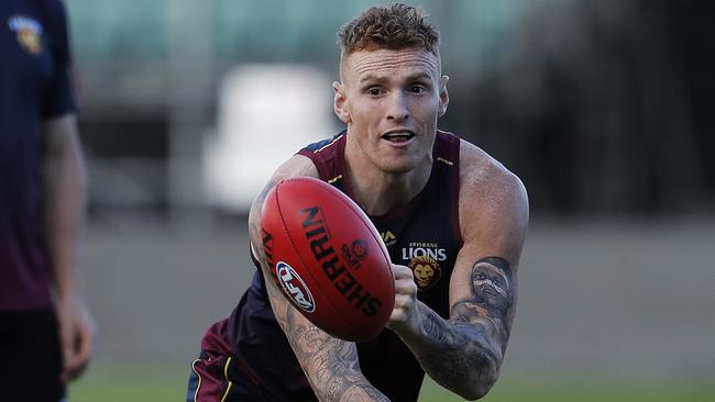 Mitch Robinson at Brisbane training down in Tasmania in Round 19. Picture: Zak Simmonds