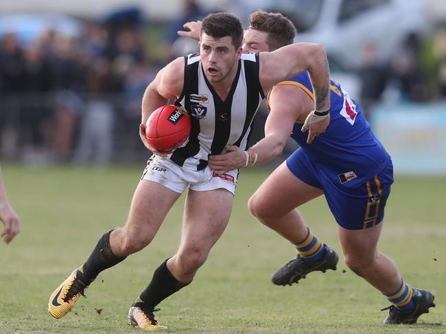 Hayden Stagg in action for Narre Warren in the Southern Women's: Murrumbeena v East Brighton prelim final. Saturday, Sept 9. 2017. Picture: David Crosling